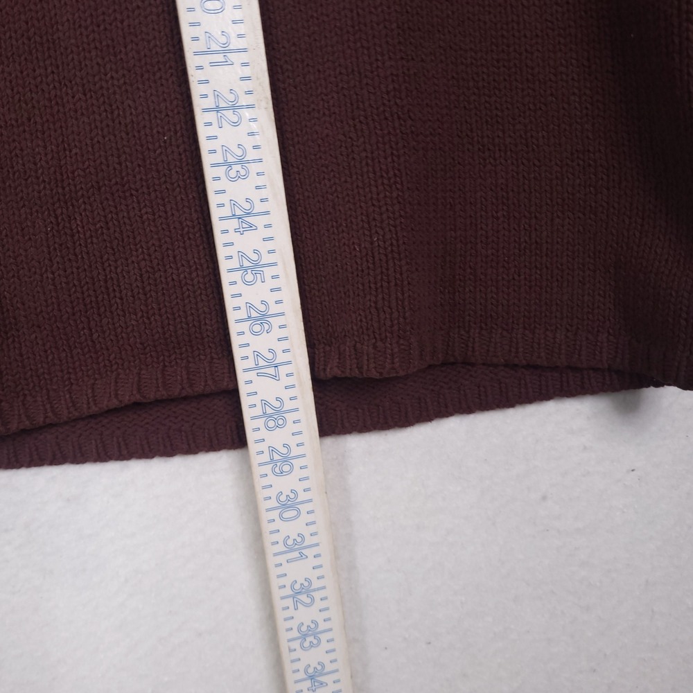 J.Crew V-Neck Sweater Mens L Burgundy Cotton Knit Raglan Pullover Classic - Picture 6 of 10
